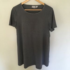 Gray flowy tunic-length shirt